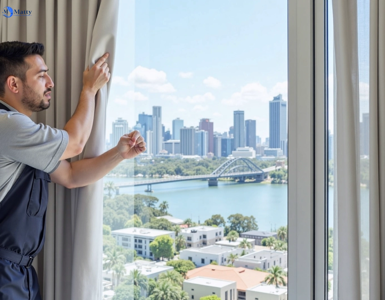 Professional curtain steam cleaning service broadbeach QLD by Matty Curtain Cleaning