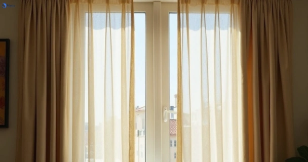 Dull dusty drapes in broadbeach before professional cleaning